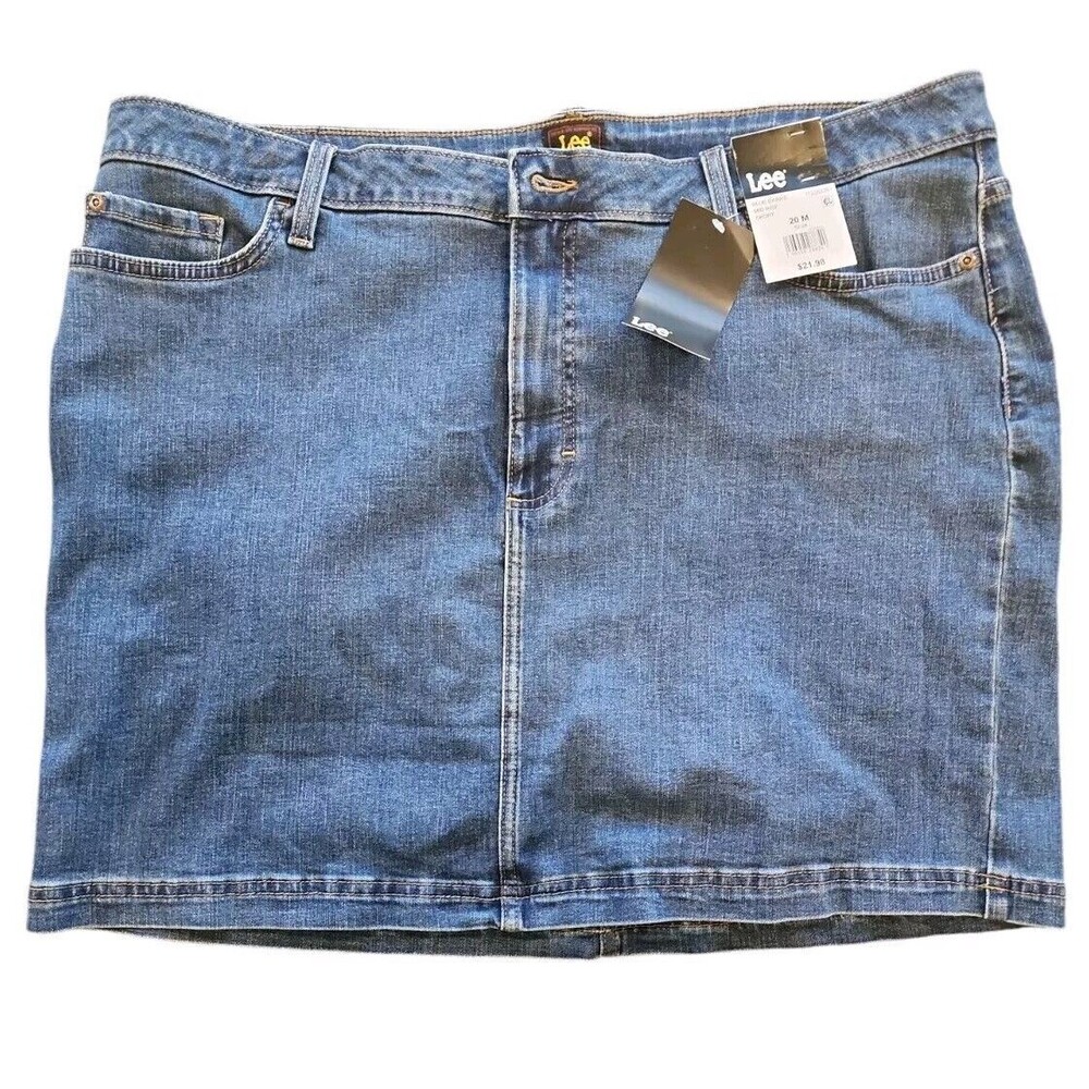 Lee Blue Dark Mid Rise Skort Women's Size 20 M Denim‎
